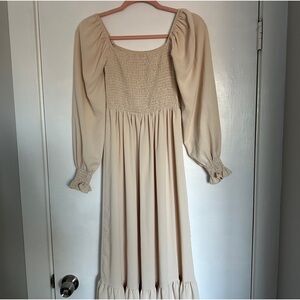 Long Puff Sleeve Maxi Dress